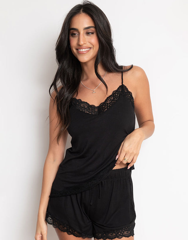 Pour Moi Sofa Loves Lace Short Black
