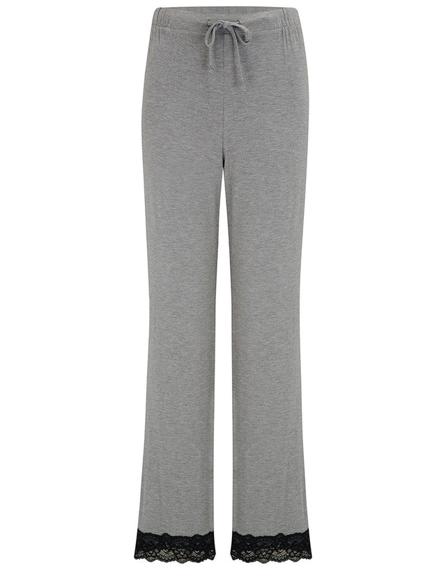Pour Moi Sofa Loves Lace Jersey Trouser Grey Marl/Black