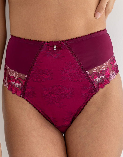 Pour Moi Sofia Lace Embroidered Deep Brief Berry/Pink