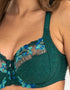 Pour Moi Sofia Lace Embroidered Side Support Bra Forest Green/Blue