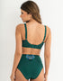 Pour Moi Sofia Lace Embroidered Deep Brief Forest Green/Blue