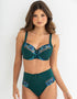 Pour Moi Sofia Lace Embroidered Deep Brief Forest Green/Blue