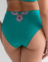 Pour Moi Sofia Lace Embroidered Deep Brief Green/Pink