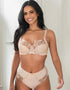 Pour Moi Sofia Lace Embroidered Side Support Bra Latte