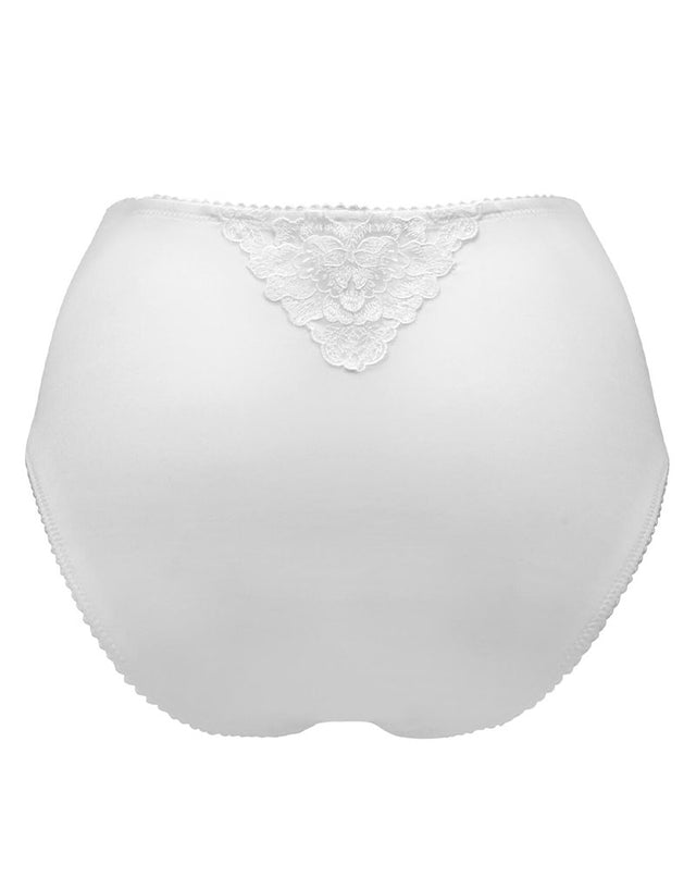 Pour Moi Sofia Lace Embroidered Deep Brief White