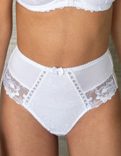 Pour Moi Sofia Lace Embroidered Deep Brief White