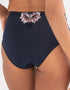 Pour Moi Sofia Lace Embroidered Deep Brief Midnight Blue/Rose Pink