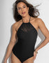 Pour Moi Summer Breeze High Neck Halter Swimsuit Black