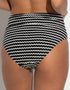 Pour Moi Sun City Crochet High Waist Bikini Brief Black/White Stripe