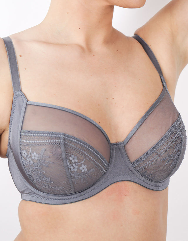 Pretty Polly Botanical Lace Balcony Bra Nightshade
