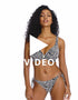 Get a 360 look at the Freya Fiji Falls high apex plunge bikini top in Black Stripe