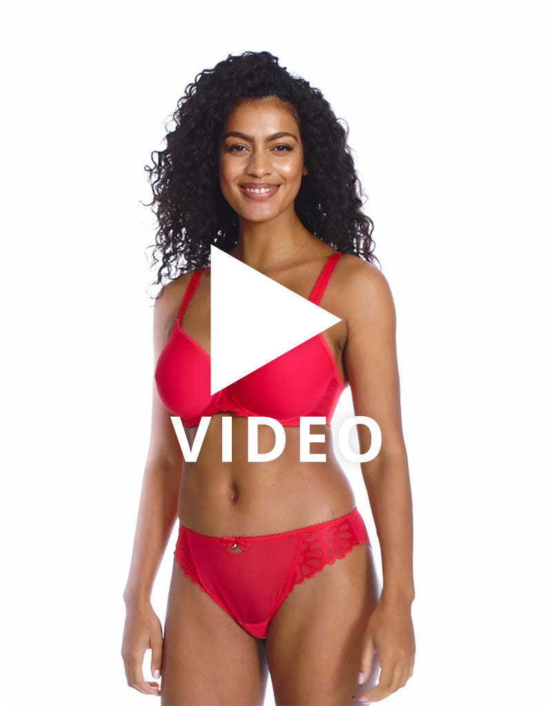 Get a 360 look at the Freya Loveland spacer moulded bra in Chilli Red