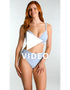 Get a 360 look at the Panache Romy plunge bikini top in Sky Blue Gingham