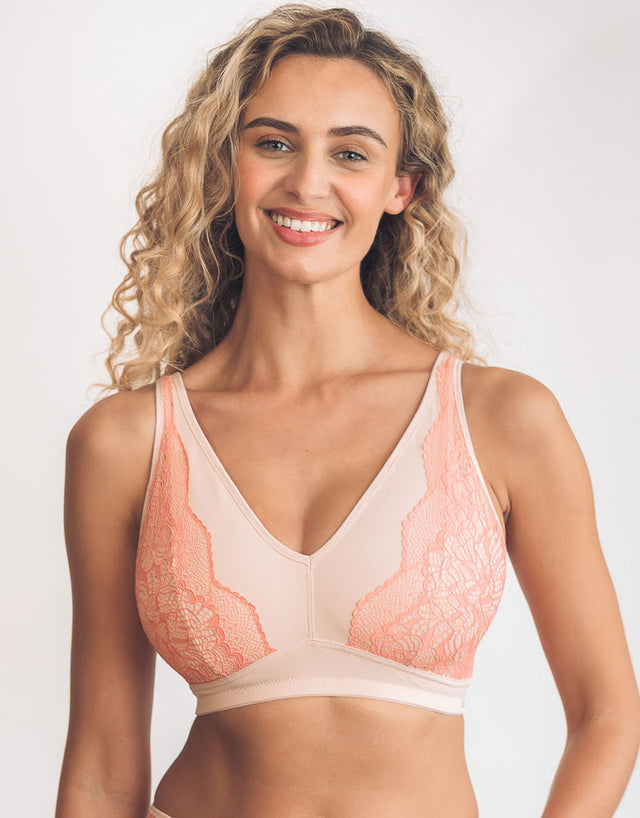 Royce Anya Non-Wired Full Cup Bralette Blush/Coral Pink