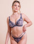 Scantilly Bound Blossom Deep Plunge Bra Steel Grey