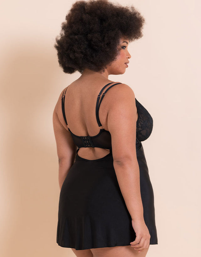 Scantilly Embrace Wired Deep Plunge Chemise Black