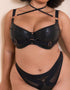 Scantilly Harnessed Padded Half Cup Bra Black