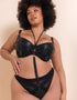 Scantilly Harnessed Padded Half Cup Bra Black