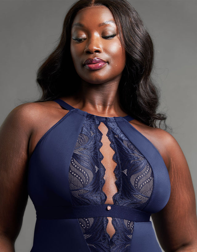 Scantilly Indulgence Multiway Stretch Lace Body Navy Blue