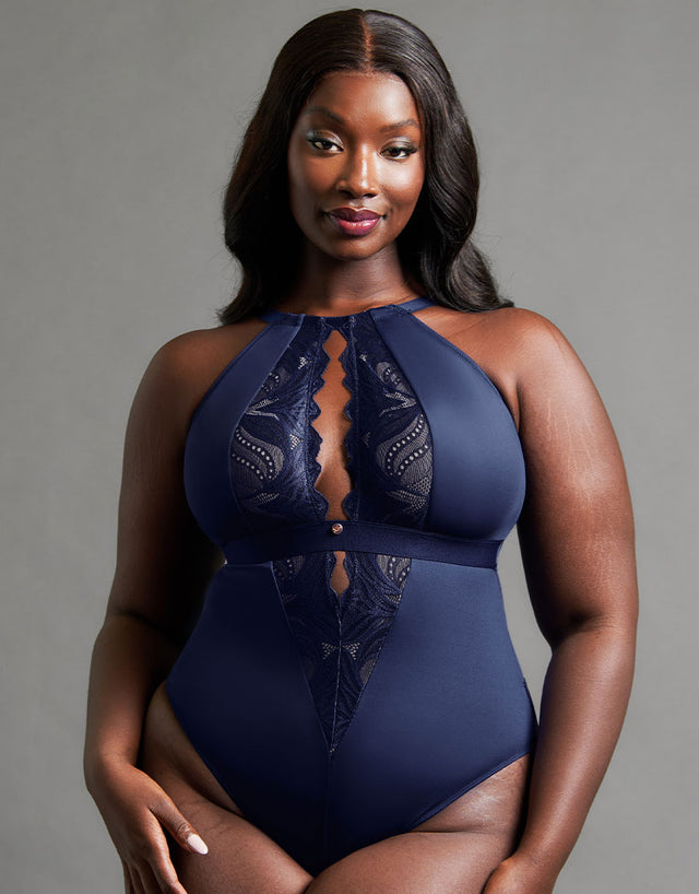 Scantilly Indulgence Multiway Stretch Lace Body Navy Blue