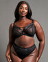 Scantilly Laced Up Plunge Bra Black