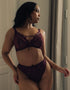 Scantilly Laced Up Plunge Bra Merlot