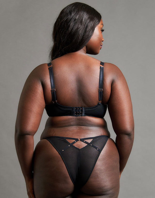 Scantilly Studded Seduction Padded Half Cup Bra Black