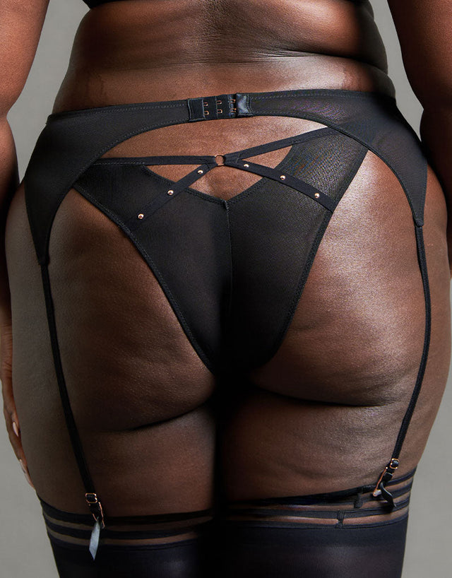 Scantilly Studded Seduction Suspender Belt Black