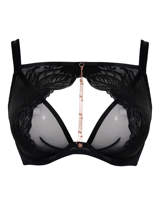 Scantilly Unveiled Deep Plunge Bra Black
