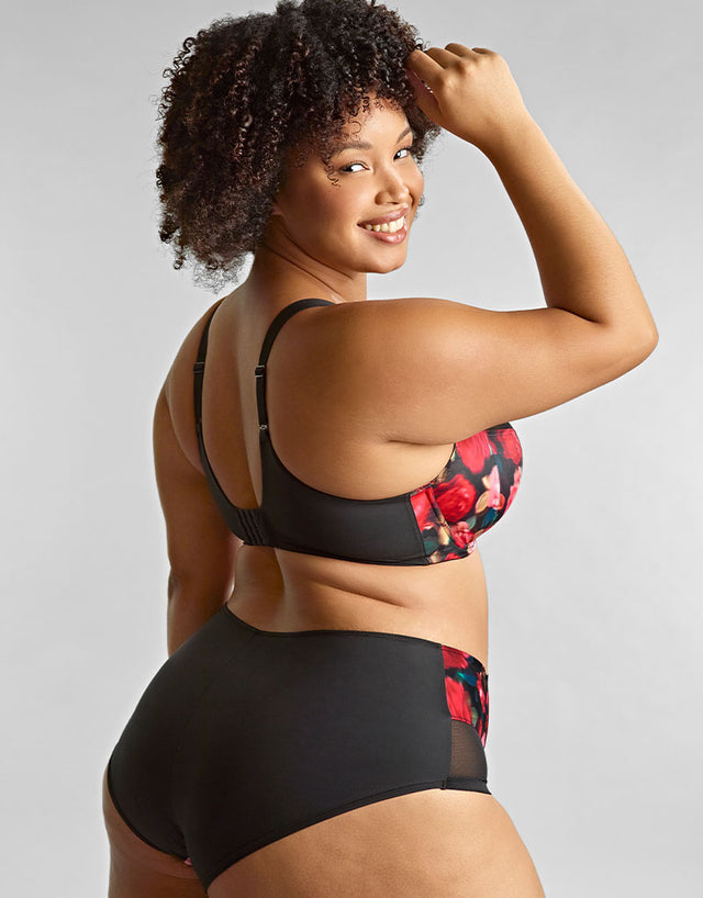 Sculptresse By Panache Bliss Deep Brief Rose Print