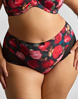 Sculptresse By Panache Bliss Deep Brief Rose Print