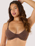 Wolf & Whistle Amber Plunge Bikini Top Bronze