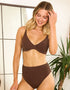 Wolf & Whistle Amber Plunge Bikini Top Bronze