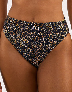 Wolf & Whistle Juliet High Waist Bikini Brief Leopard Print