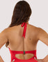 Wolf & Whistle Paloma Plunge Halter Swimsuit Red