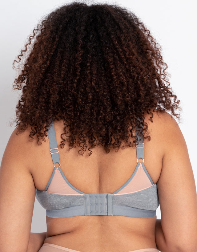 Curvy Kate In My Dreams Non-Wired Bralette Grey/Peach