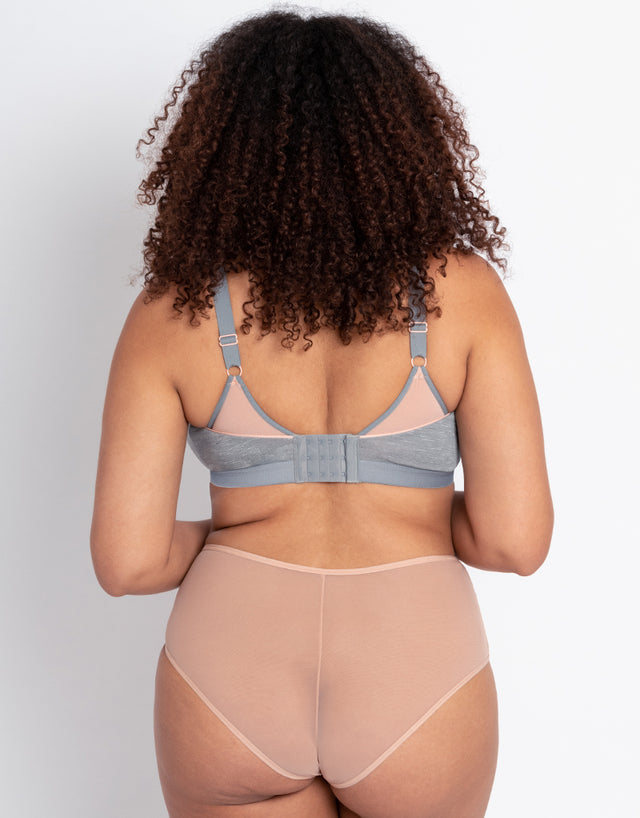 Curvy Kate In My Dreams Non-Wired Bralette Grey/Peach
