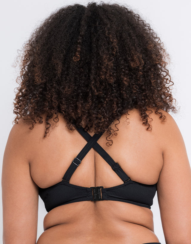 Curvy Kate Twist and Shout Non Wired Triangle Bikini Top Black