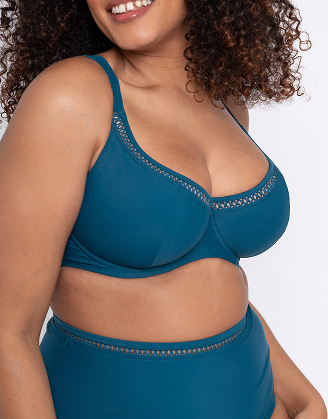 Curvy Kate First Class Multiway Balcony Bikini Top Deep Teal