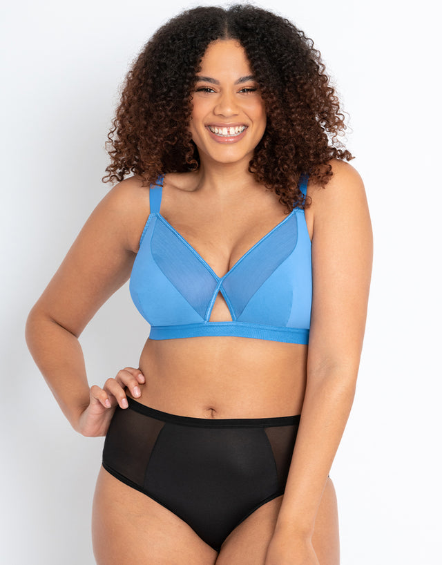Curvy Kate Get Up and Chill Non-Wired Bralette Denim Blue