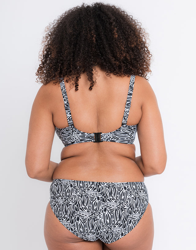 Curvy Kate Sundown Padded Balcony Bikini Multiway Top Black Print