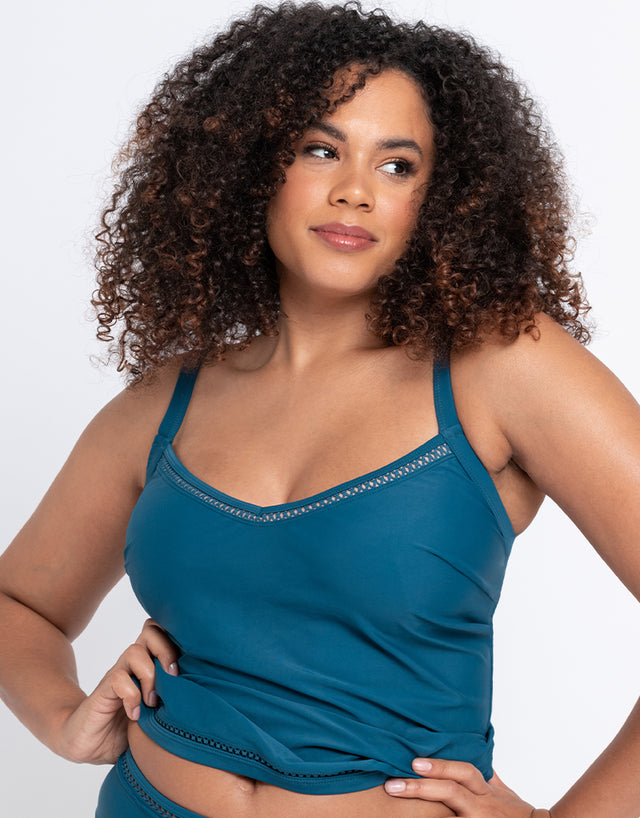 Curvy Kate First Class Plunge Tankini Multiway Top Deep Teal