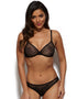 Gossard Glossies Lace Sheer Plunge Bra Black