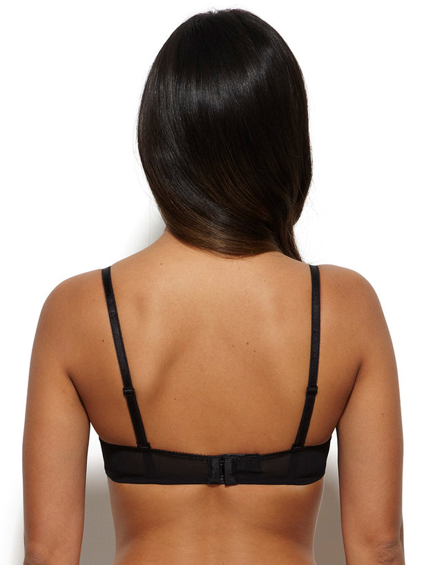Gossard Glossies Lace Sheer Plunge Bra Black