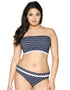 Curvy Kate Sailor Girl Padded Bandeau Bikini Top Navy Stripe