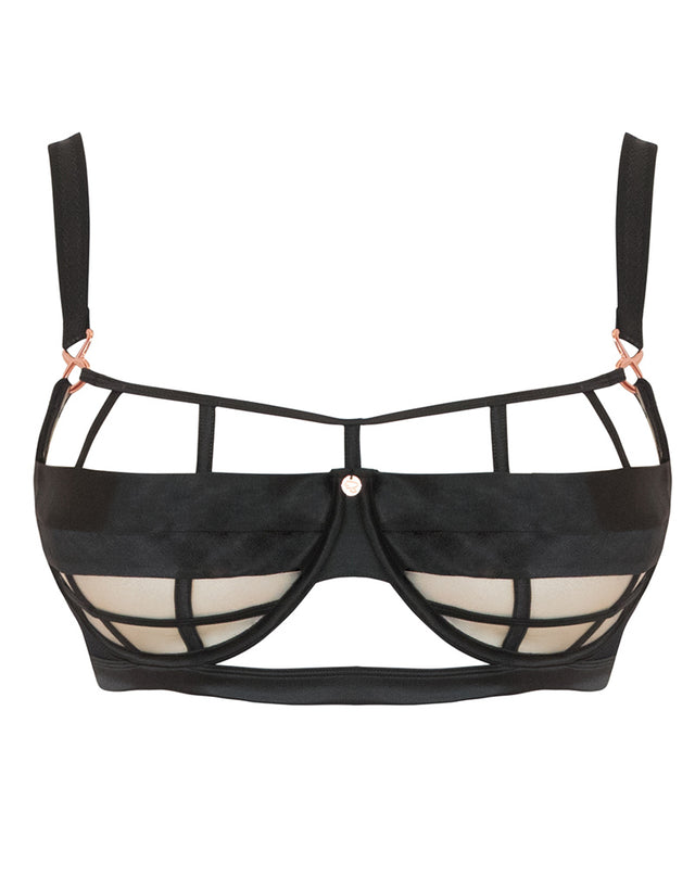 Scantilly by Curvy Kate Censored Balcony Bra Black
