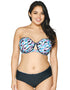 Curvy Kate Miami Heat Padded Bandeau Bikini Top Print Mix