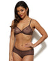 Gossard Glossies Sheer Plunge Bra Rich Brown