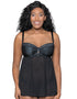 Curvy Kate Starstruck Padded Balcony Babydoll Black/Silver