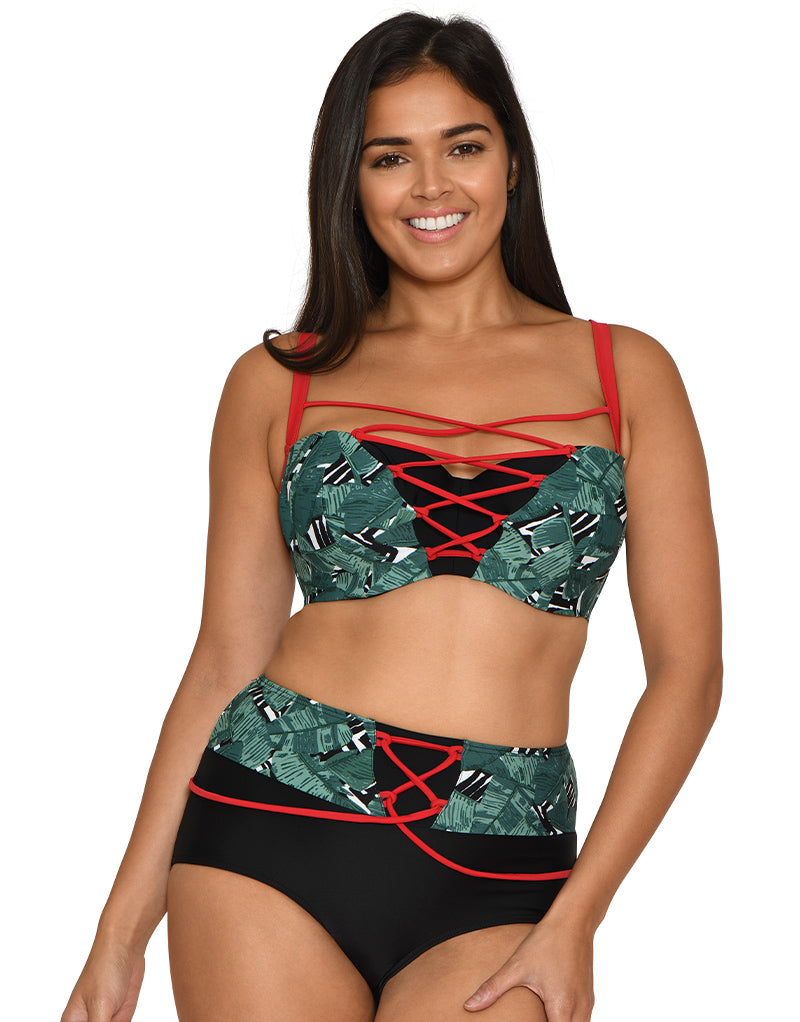 Paradise Palm Padded Balcony Bikini Top